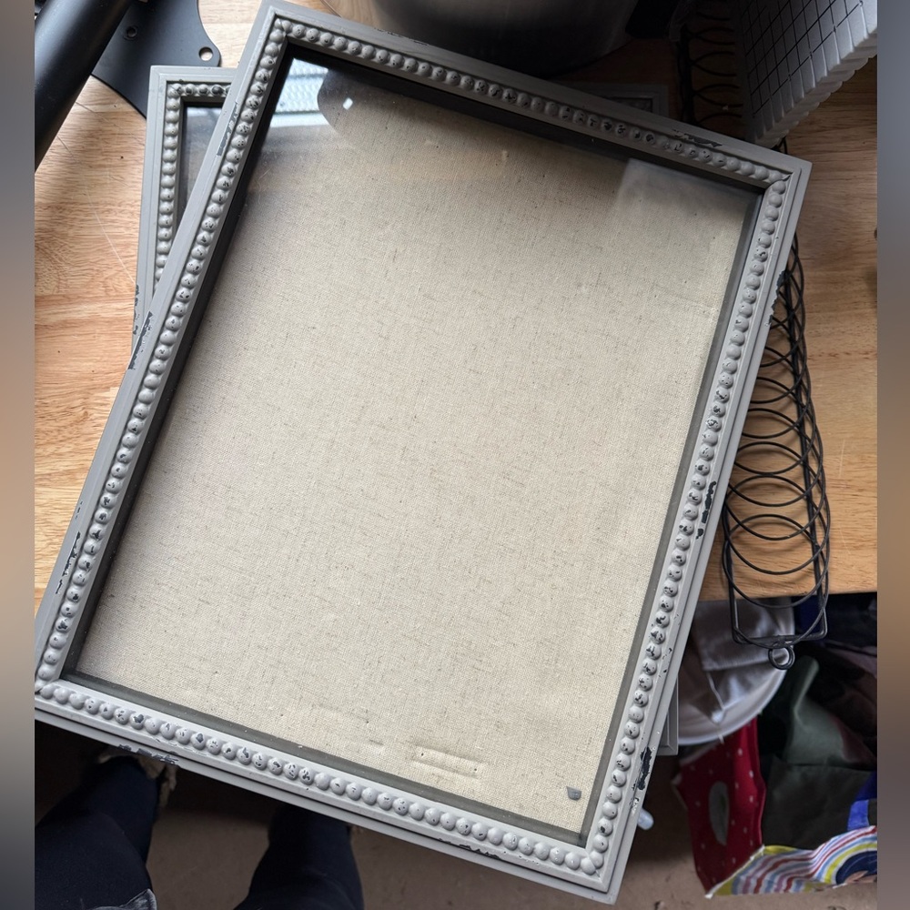 Elegant Gray Beaded Shadow box / picture Frame